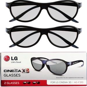 LG Cinema 3D Glasses 2 Pairs Black New